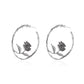 Circle earrings ins temperament alloy rose C-shaped earrings retro creative hollow earrings female