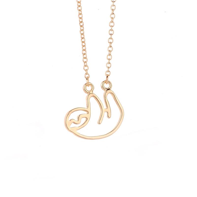 Popular Jewelry Cute Personality Sloth Hollow Small Lazy Delicate Clavicle Chain