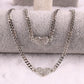 Jewelry fashion simple flash diamond peach heart ins tide sweater personality clavicle chain bracelet