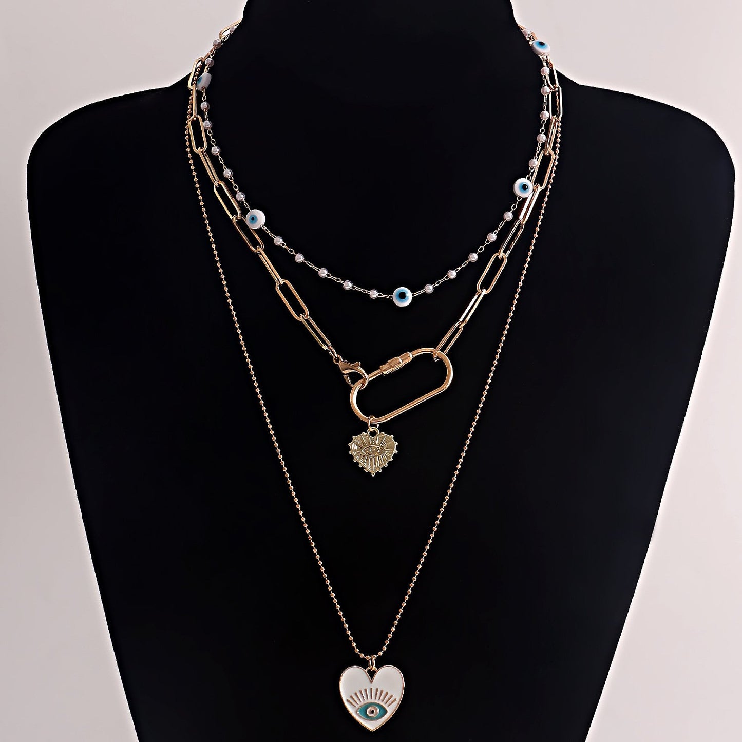 Jewelry Personality Fashion Devil's Eye Multilayer Necklace Female Trend Hip-Hop Eye Necklace Necklace