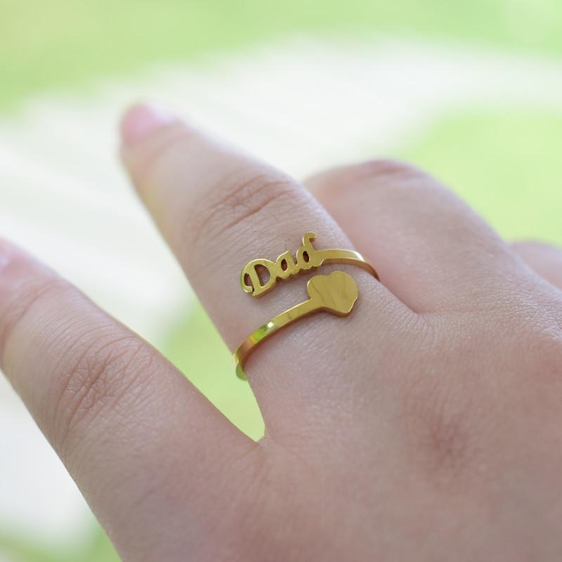 Retro Letter Dad Ring Female Personality Simple I Love Dad Ring