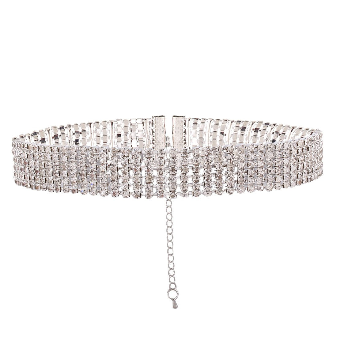 N517 Fashion Jewelry European Version Popular Beam Neck Element Necklace Trendy Women's Full Diamond Necklace Alloy Necklace