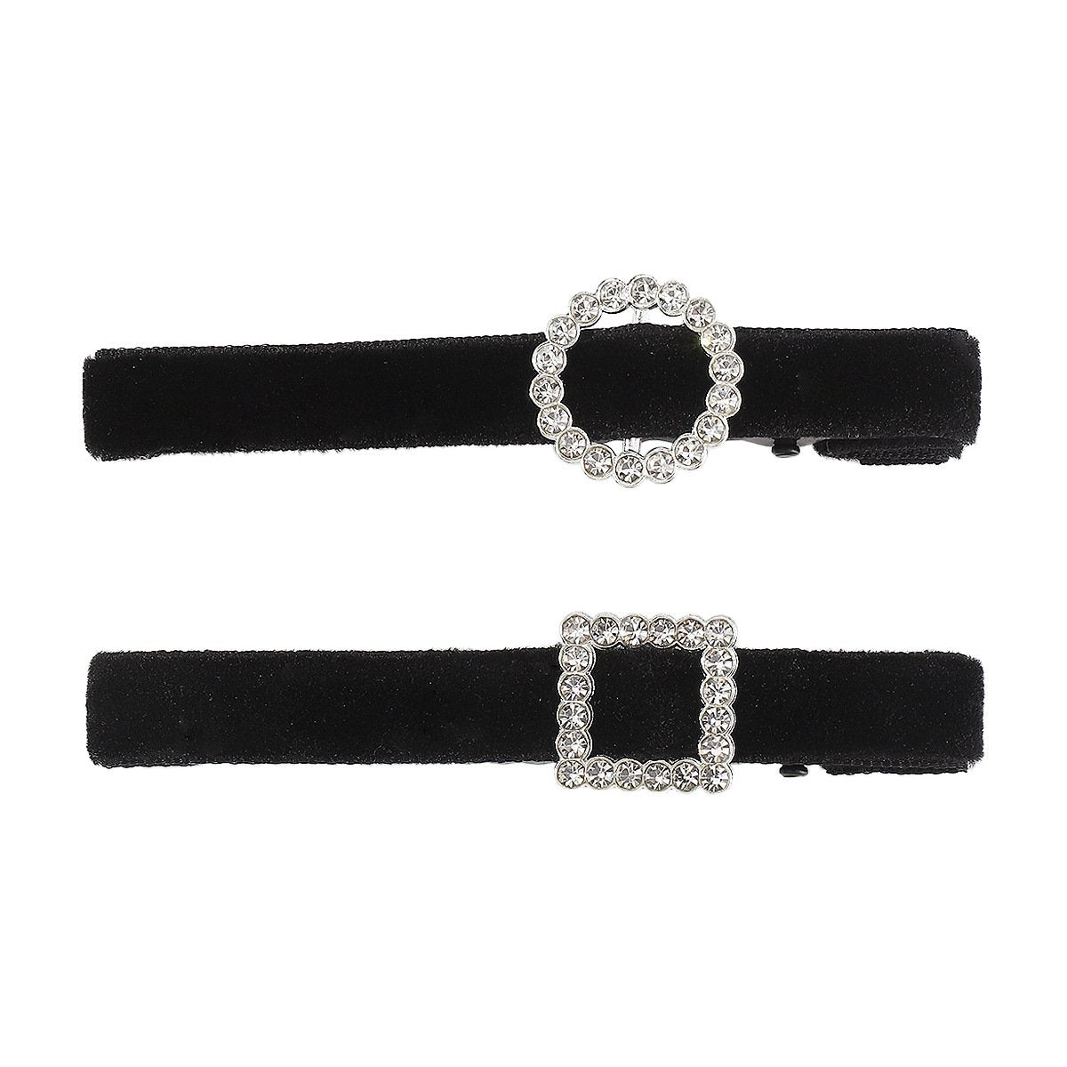 F532 French light luxury retro velvet word clip cute temperament side clip micro-inlaid resin rhinestone duckbill clip female