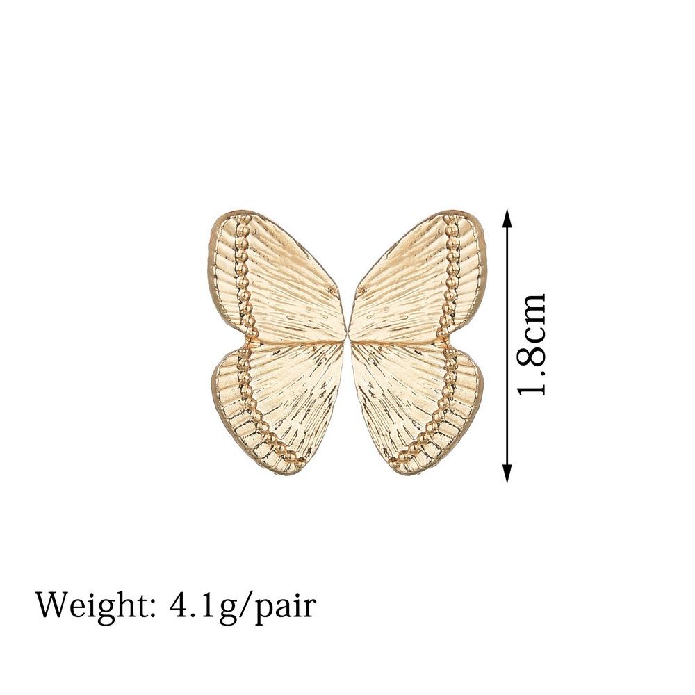 Fashion Retro Left and Right Side Butterfly Earrings Cute Simple Alloy Stud Earrings Ladies Jewelry