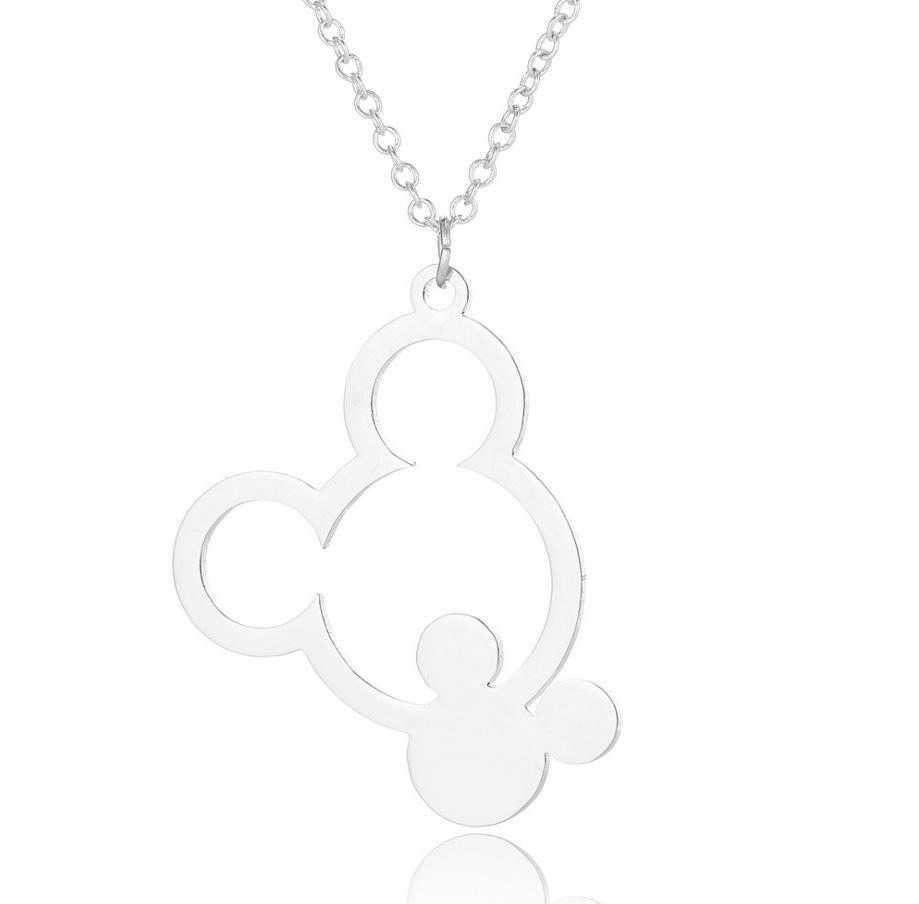 Explosive Cartoon Animation Paradise Castle Mickey Head Necklace Hollow Mickey Pendant