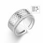 Fashion Open Titanium Steel Ring Geometric Beat Pattern Retro Stainless Steel Ring Jewelry