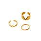 Fashion Simple Versatile Ladies Stainless Steel Opening LoveV Oil Drop Set Ring