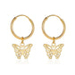 Earrings Frosty Simple Sweet Butterfly Earrings Female French Temperament Hollow Insect Earrings