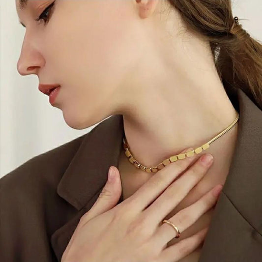 LOVE Alphabet Geometric Rubik's Cube Necklace Female Minority Temperament Titanium Steel Clavicle Chain Simple and Cold Couple Gift