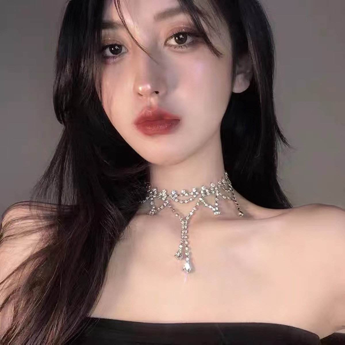 1454 Net Red Temperament Necklace Claw Chain Tassel Fashion Niche Necklace Exaggerated Personality Design Necklace