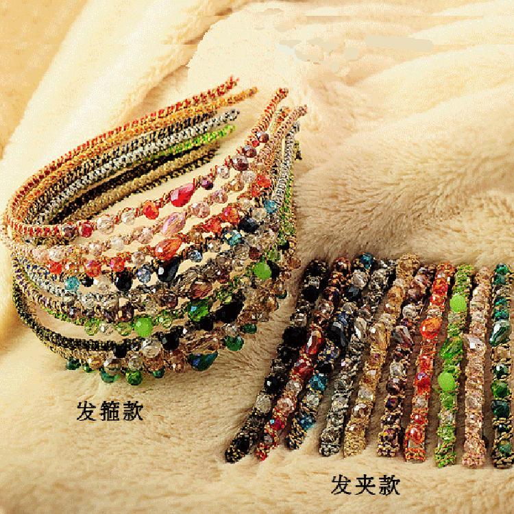 Crystal gravel headband women's hair accessories fashion temperament colorful super flash hair card irregular crystal headband