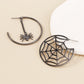 E115 Exaggerated Jewelry Female Halloween Asymmetrical Spider Web Earrings Vintage Old Metal Earrings