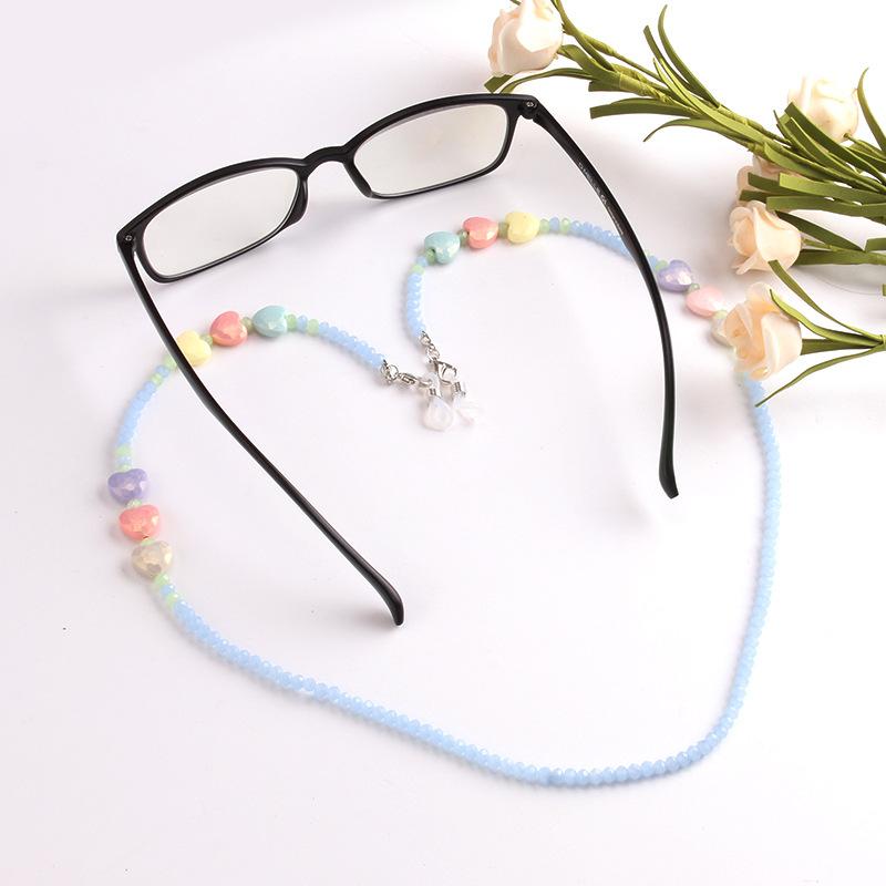 Glasses chain mask hanging chain peach heart imitation pearl trend jewelry decoration non-slip chain