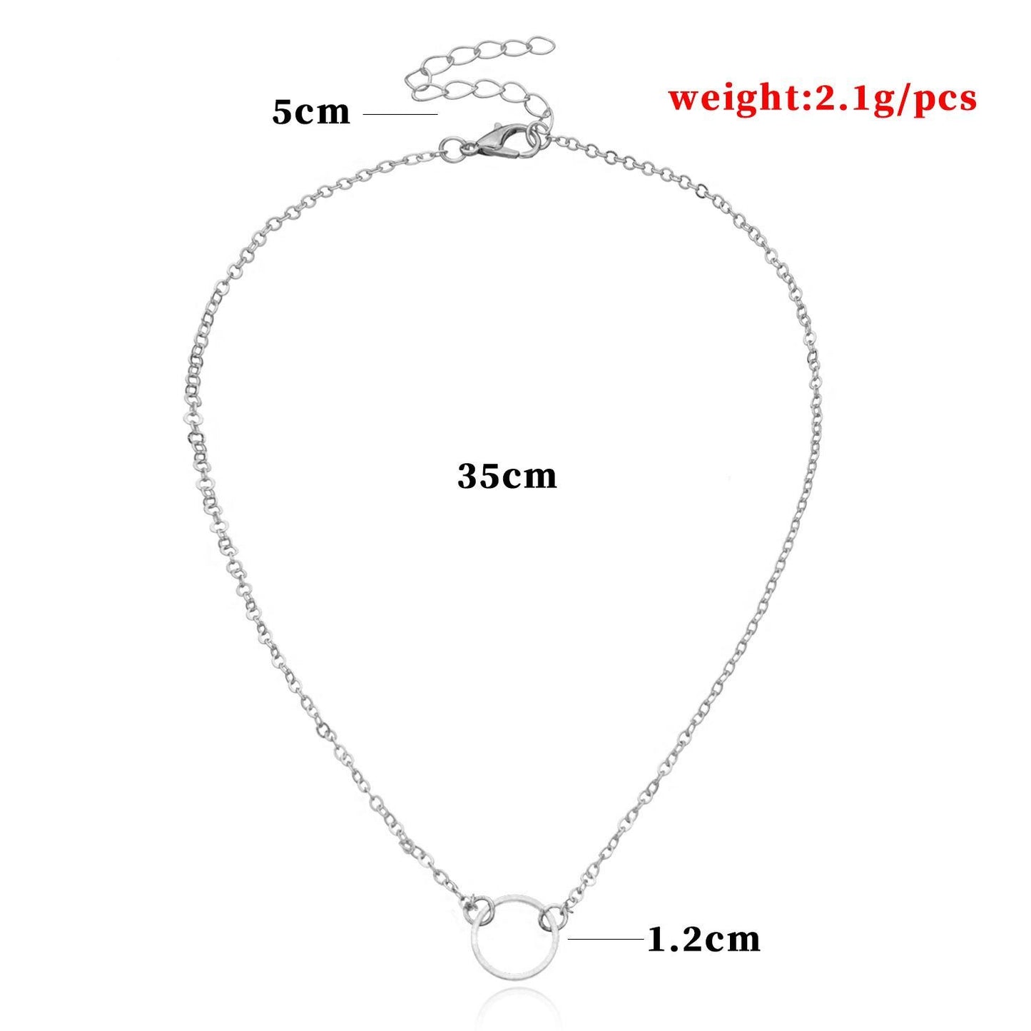 Jewelry Temperament Fashion Geometric Ring Necklace Female Personality Handmade Simple Metal Chain Necklace