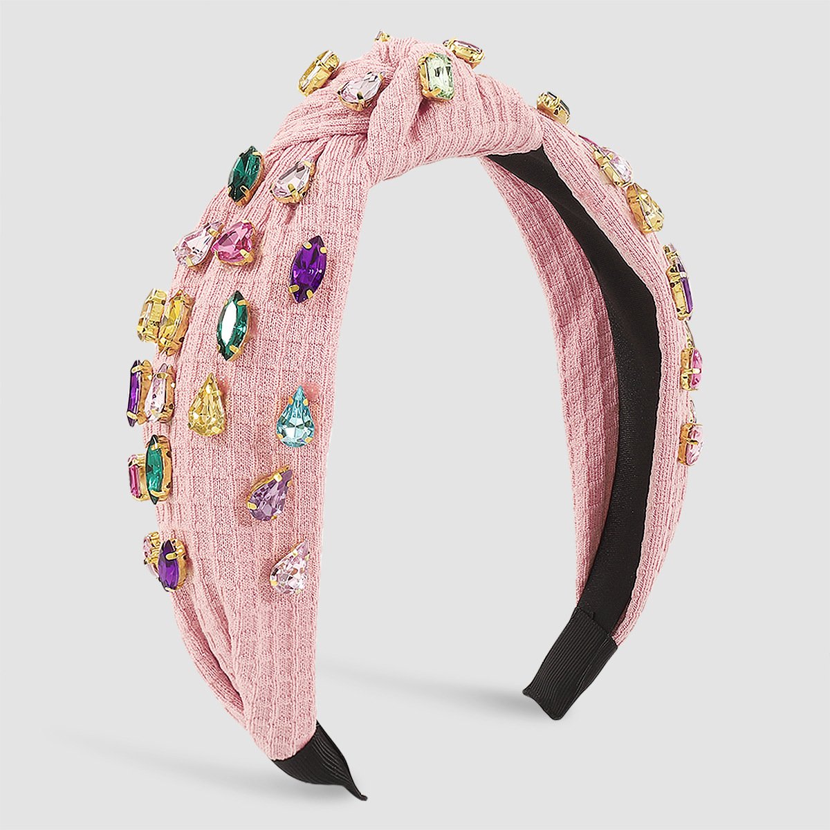 F4948 Fabric Knotted Elegant Headband Waffle Creative Horse Eye Diamond Temperament Light Luxury Personalized Headband