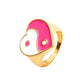 Ins same paragraph gossip love ring retro dripping oil yin and yang Tai Chi ring Internet celebrity personality index finger ring
