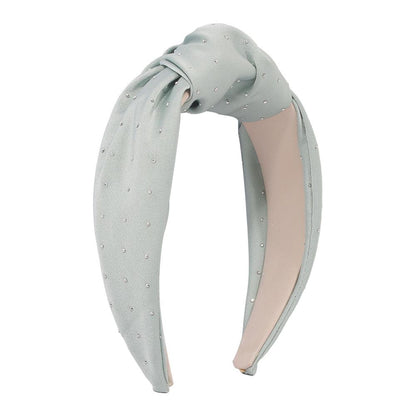 F3784 Simple Fabric Knotted Headband Elegant Fragrance Temperament Headband Retro Rhinestone Hair Accessories for Women