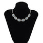 Jewelry Retro Flower Plate Micro-inlaid Turquoise Pendant Necklace Female Personality Punk Ethnic Alloy Necklace