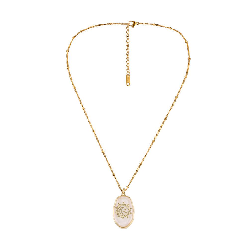 Niche Design Sense Personality Fashion Irregular Ellipse Resin Sun DIY Handmade Necklace
