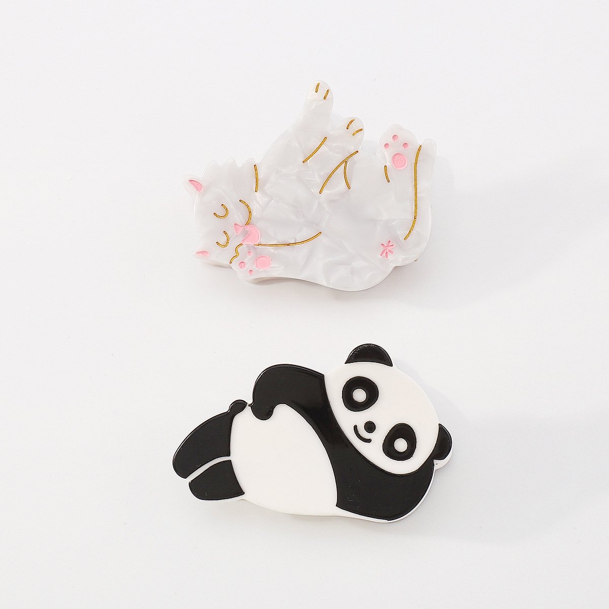F4341 National Treasure Panda Cute Cute Clip Clip Creative Simple Resin Cat Cartoon Pet Shark Hair Clip Female