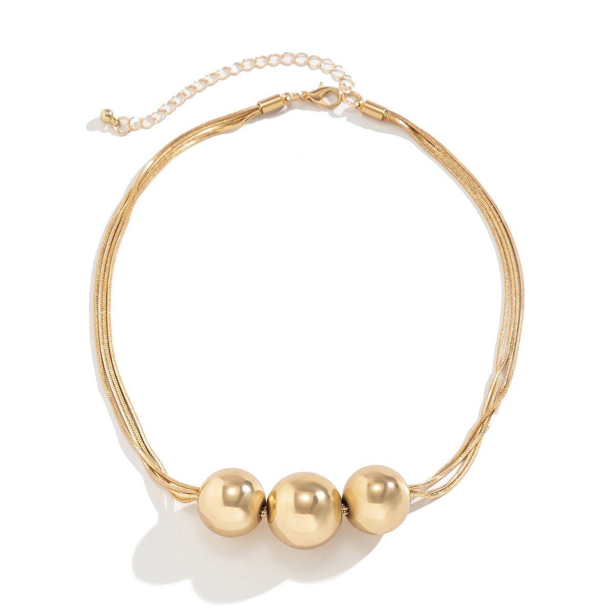 Jewelry cold and simple trendy hip-hop punk necklace niche personality chain beaded necklace