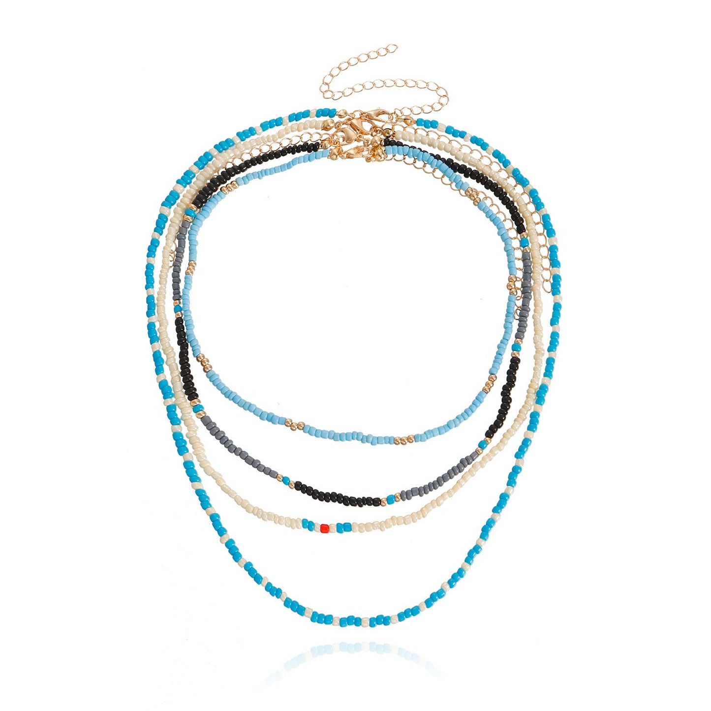 Bead necklace female ins simple necklace personality cute French jewelry sweet beaded choker collar