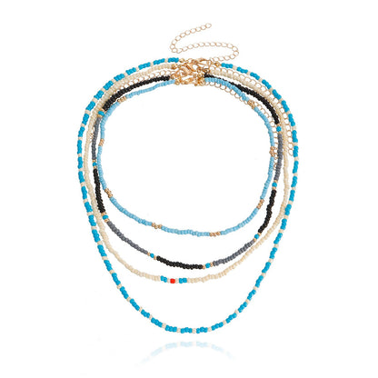 Bead necklace female ins simple necklace personality cute French jewelry sweet beaded choker collar