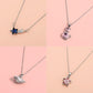 Simple and cold zircon pendant necklace fashion five-pointed star key cat clavicle chain niche design
