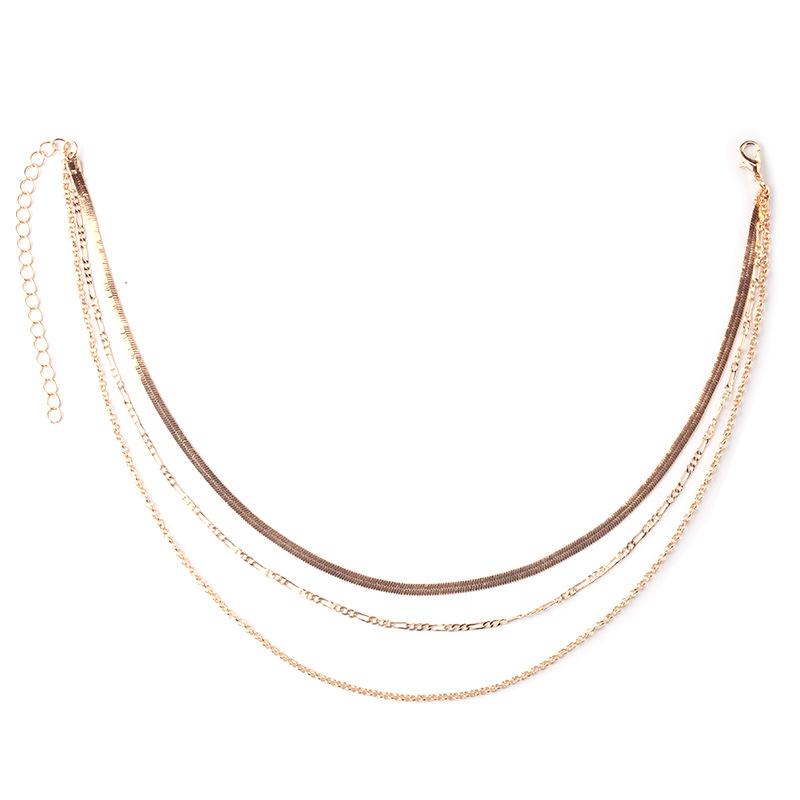 Multi-layered necklace ins cold necklace simple metal necklace year popular collarbone chain