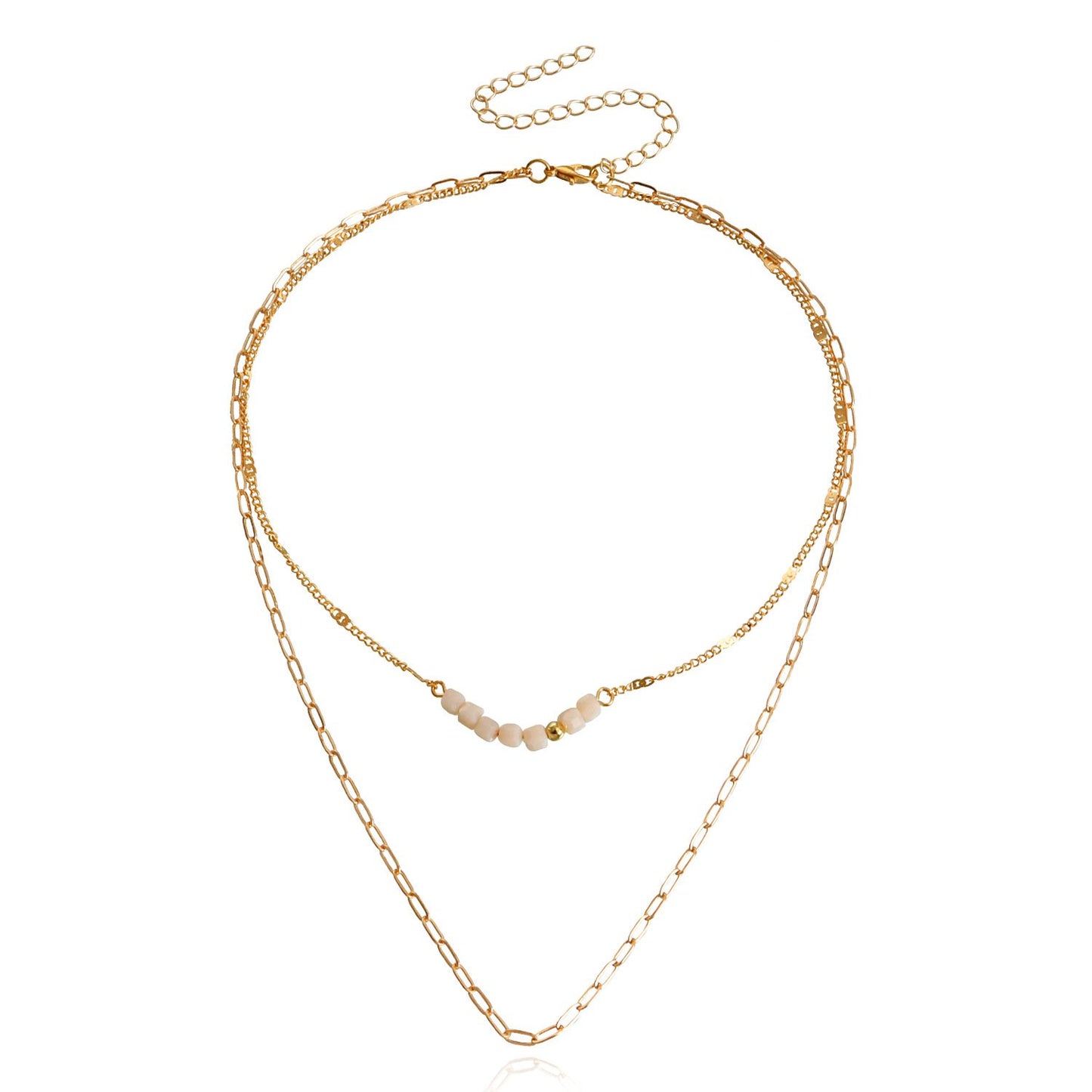 Jewelry Fashion Double Layer Necklace Sweater Chain Women's Trendy Cool Indifferent Niche Versatile Design Sense Necklace