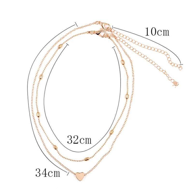 Multi-layer peach heart necklace love collarbone chain necklace jewelry models