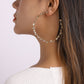 E1424 Exaggerated Earrings C Shape Large Circle Rhinestone Earrings Heavy Metal Punk Hip Hop Earrings