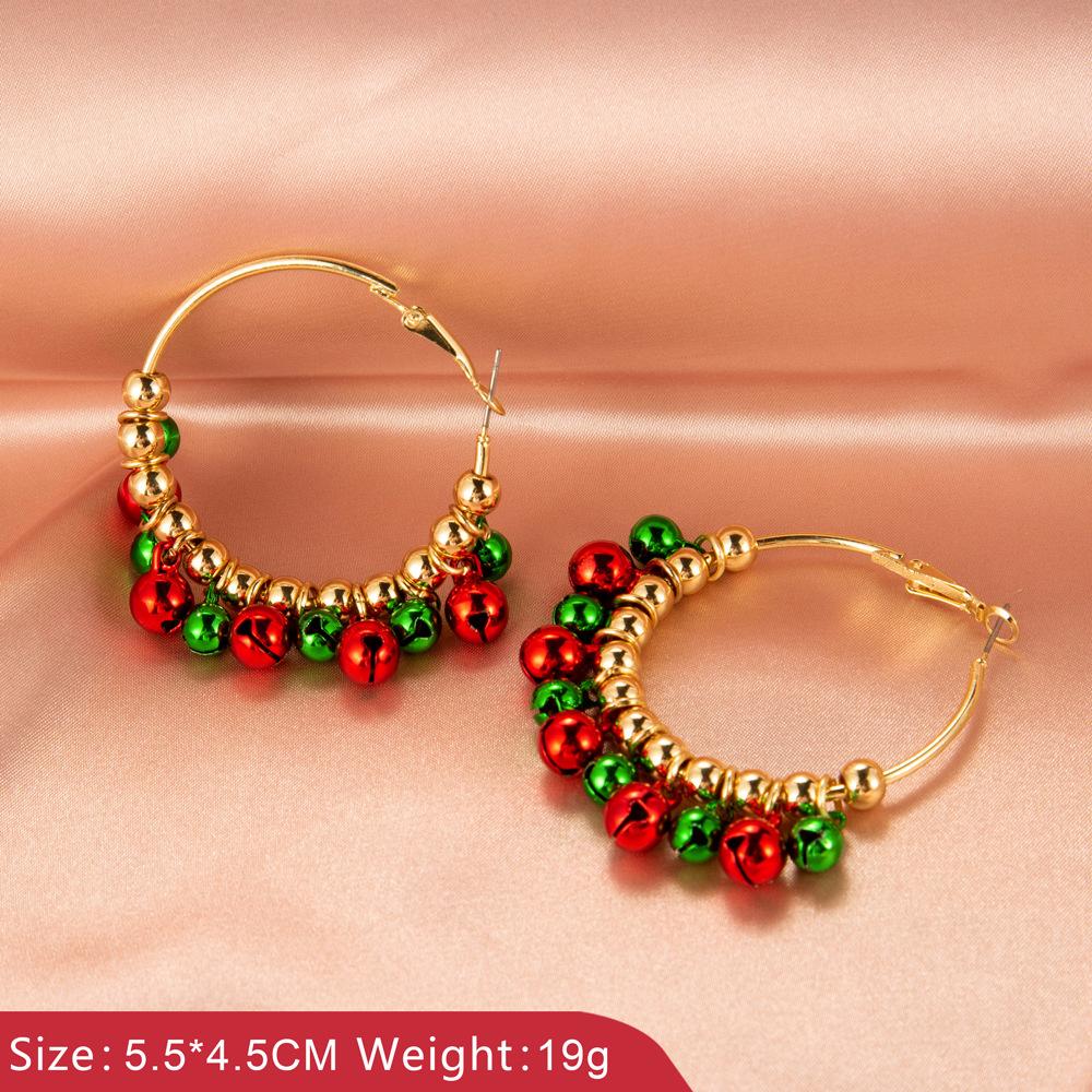 Christmas jewelry creative Christmas tree earrings simple snowman bell earrings female festive holiday accessories
