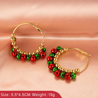 Christmas jewelry creative Christmas tree earrings simple snowman bell earrings female festive holiday accessories