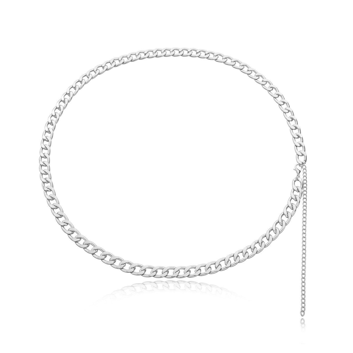 Jewelry plain twist alloy thick chain short body chain feminine punk metal waist chain