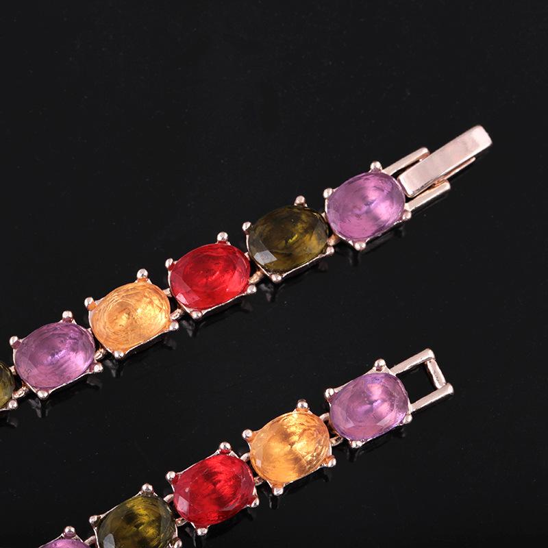 Simple fashion colorful zircon Mona Lisa gemstone bracelet temperament all-match color diamond jewelry