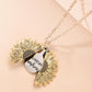 N7353 Retro Creative Necklace Personality Hip Hop Openable Sunflower Pendant Sunflower Jewelry