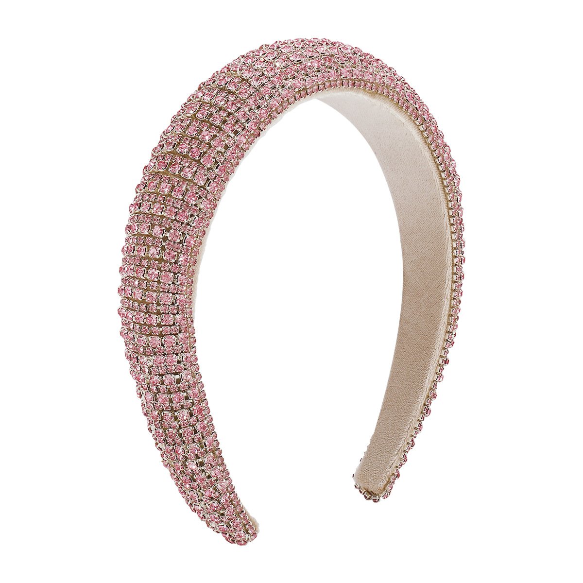 F396 Light Luxury Baroque Geometric Headband Thick Sponge Full Drill Temperament Headband High Skull Top Personalized Hair Accessories
