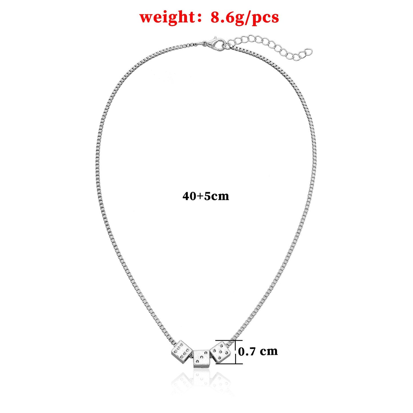 Jewelry Fashion Fun Alloy Dice Necklace Female Punk Temperament Popular Dice Necklace