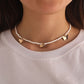 Jewelry Fashion Geometric Alloy Butterfly Choker Necklace Ladies Solid Color Rice Beads Customizable Necklace