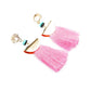 Vintage Ethnic Scalloped Tassel Earrings Fashion Colorful Exaggerated Accessories Boho Earrings
