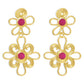 E1998 Medieval Elegant Court Earrings Vintage Retro Niche Hollow Flower Earrings Female