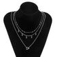Jewelry simple and versatile metal ot buckle necklace female niche trend rhinestone pendant clavicle necklace