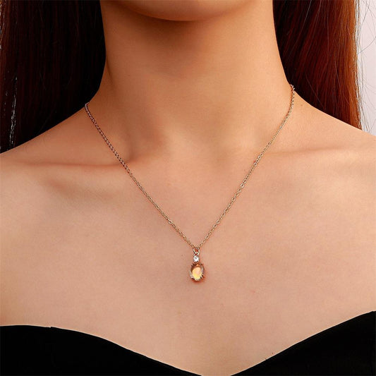 Simple Zircon Pendant Necklace Personality Creative Metal Scissors Rock Clavicle Chain Fashion Necklace Women