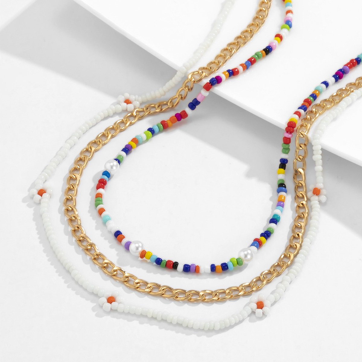 Jewelry Bohemia Color Rice Bead Necklace Female Fashion Simple Small Daisy Flower Necklace