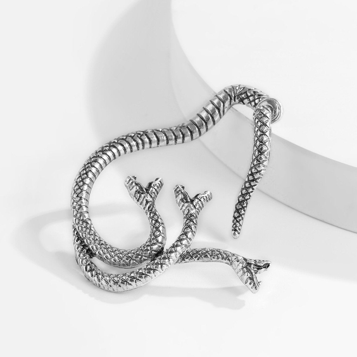 Jewelry Retro Three-Dimensional Cross Snake Earring Female Personality Fashion Geometric Single Outline Ear Clip