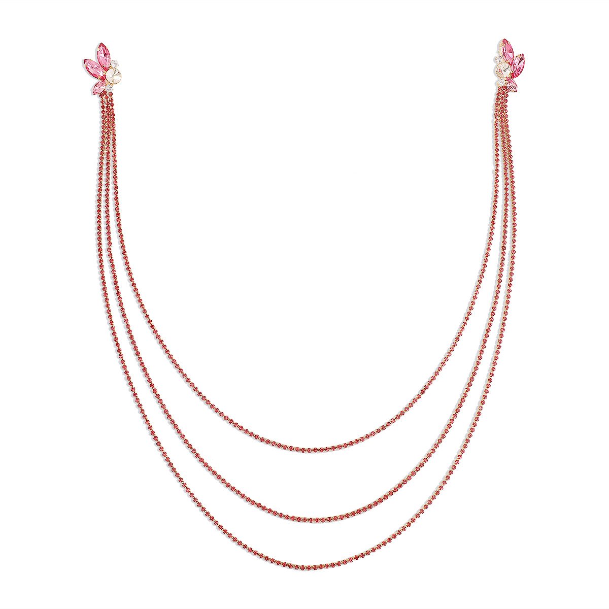 1972 Jewelry Claw Chain Tassel Rhinestone Temperament Geometric Earrings Creative Light Luxury One-piece Earrings