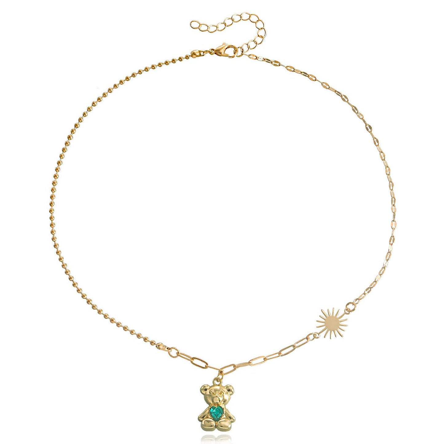 Fashion cartoon three-dimensional bear necklace female hip-hop simple bear necklace necklace ins