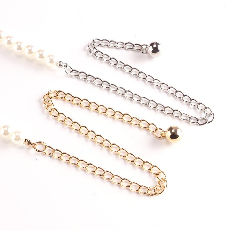 Women's Sweet Simple Dress Accessories Pearl Waist Chain Fashion Decorative Thin Belt Dress Waist Seal Waist Chain