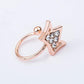 Opening Adjustable Crown Diamond Ear Clip Creative Couple Jewelry